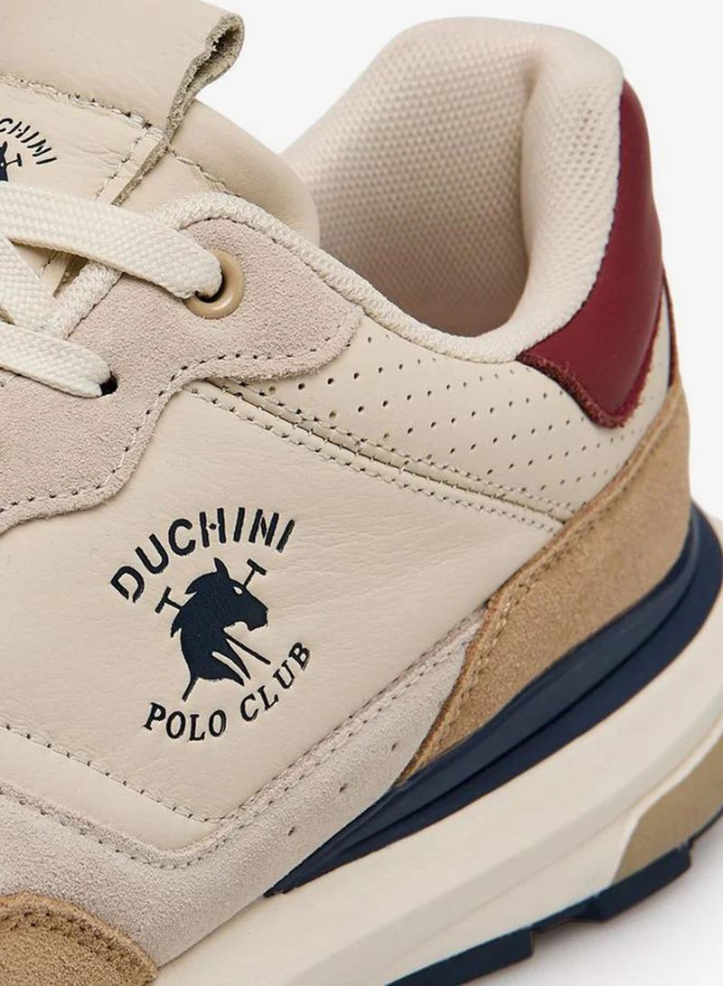 Duchini BEIGE Men Logo Print Lace-Up Ankle Sneakers for Men | Best Price UAE