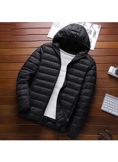 Generic Surplus German Cotton Down Jacket Mens Oversize Autumn Winter Black Hooded 