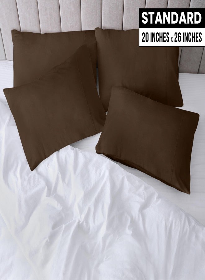 Utopia Bedding Standard Pillow Cases - 4 Pack - Envelope Closure - Soft Brushed Microfiber Fabric - Shrinkage and Fade Resistant Pillow Covers Standard Size 20 X 26 Inches (Standard, Brown) - Image 2