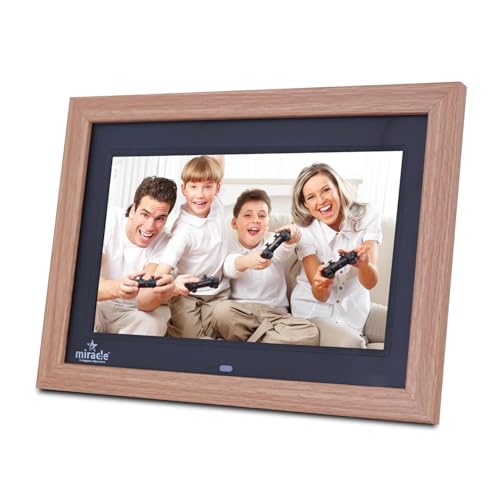 Miracle Digital 7''(17.78) Digital Photo Frame with Hi Def Screen, USB Disk Card, Remote Photos Slide Show, Video Audio, Support SD Built in 8 GB Memory & 2GB RAM(Light Brown) - Image 2