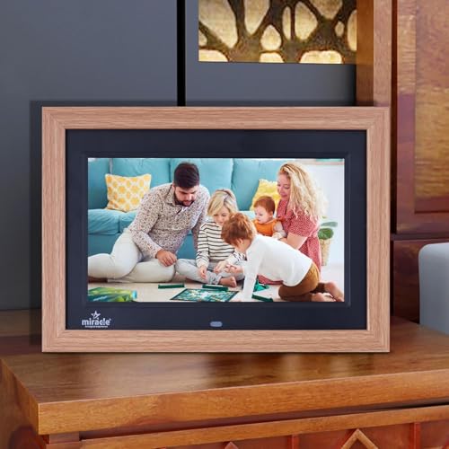Miracle Digital 7''(17.78) Digital Photo Frame with Hi Def Screen, USB Disk Card, Remote Photos Slide Show, Video Audio, Support SD Built in 8 GB Memory & 2GB RAM(Light Brown) - Image 4