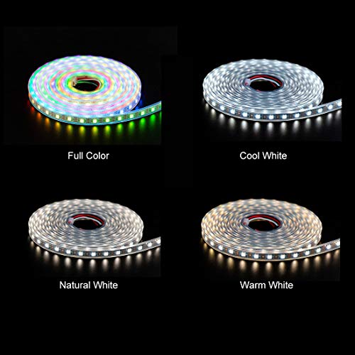 BTF-LIGHTING RGBW RGB+Natural White SK6812 (Similar WS2812B) Individually Addressable 3.3ft 1m 144(2X72) LEDs Flexible 4 Colors in 1 LED Dream Color LED Strip IP65 Waterproof DC5V Black PCB - Image 3