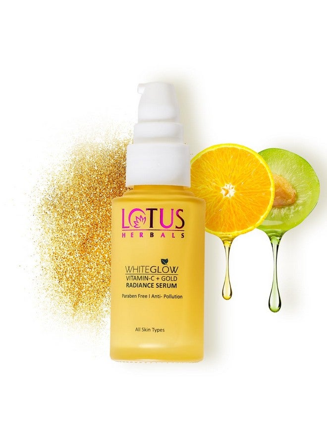 LOTUS HERBALS Whiteglow Vitamin C And Gold Radiance Face Serum | Reduces Dark Spots | Enriched With Vitamin C & Gold | | 100X More Vitamin C | Smoothens Skin | Boosts Radiance | Paraben-Free | 30Ml  - Image 1