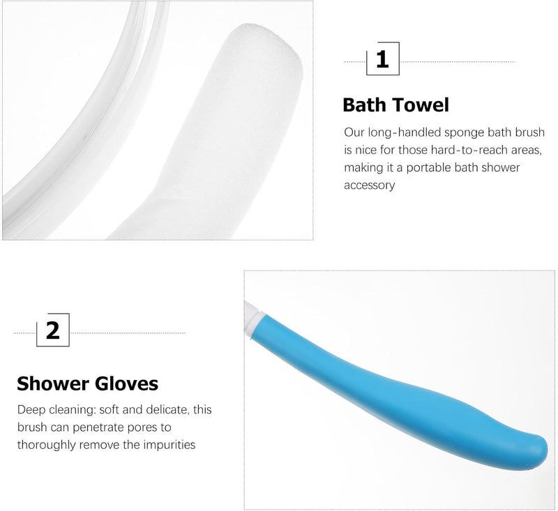 KICHOUSE Long Handle Bath Brush Back Scrubber Body Brush Exfoliator Gentle Cleaning for Men and Women Shower Accessories for Deep Skin Cleansing - Image 3
