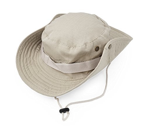 UltraKey Outdoor Wide Brim Sun Protect Hat, Classic US Combat Army Style Bush Jungle Sun Cap for Fishing Hunting Camping Beige 3 - Image 4