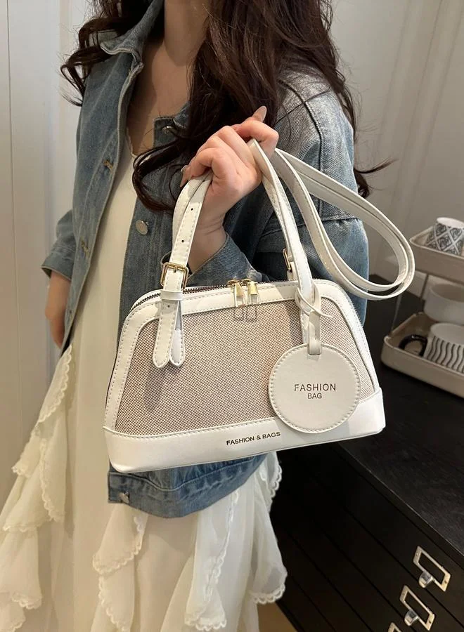 تايك تو White Shoulder Bag with Adjustable Strap