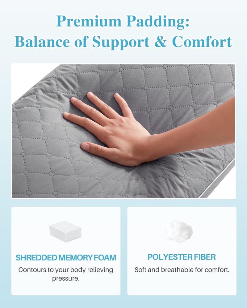 YZ HOME Long Body Pillow for Adults - Firm Body Pillow Insert with Shredded White Memory Foam, Adjustable Height, Soft Support for Side Sleeping, Pregnant Women, Washable (Grey, 20x54 Inch) - Image 3