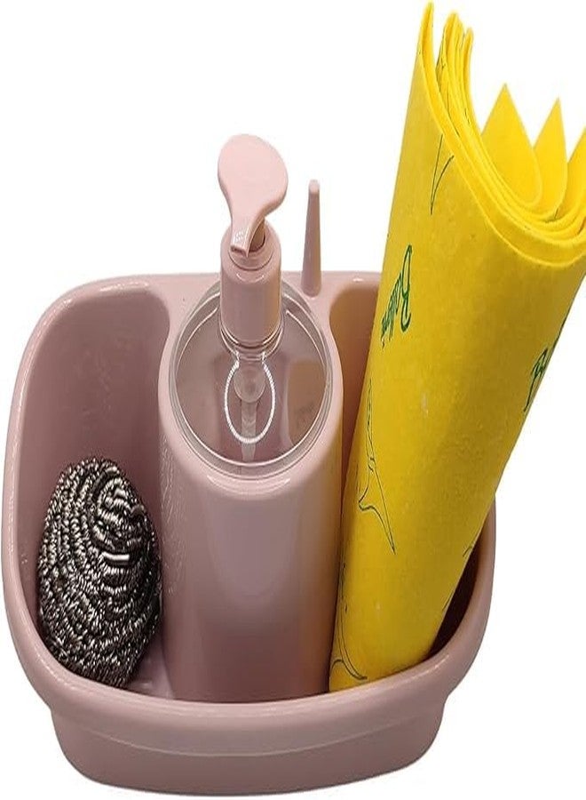 ERITIN Kitchen Soap Dish with Large Dispenser – Dual Holder for Sponge & Soap – Sink Organizer - Image 1