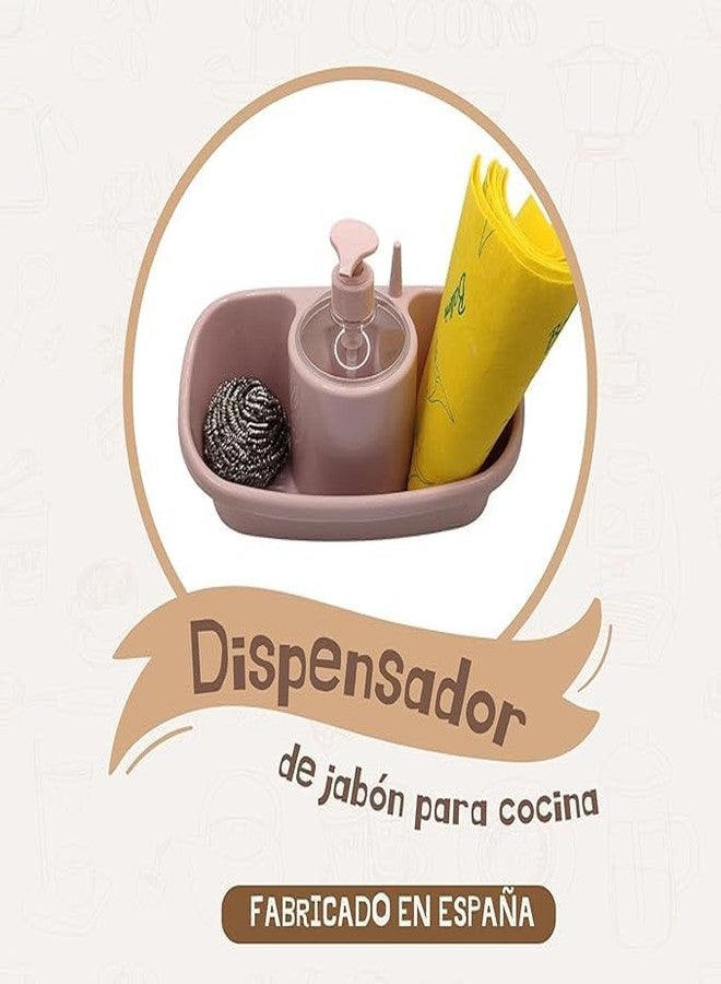ERITIN Kitchen Soap Dish with Large Dispenser – Dual Holder for Sponge & Soap – Sink Organizer - Image 5