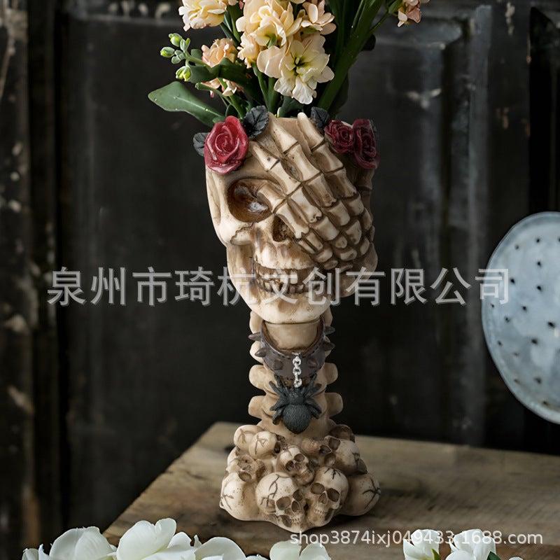 Skull Flower Holder Vase - Home Decoration - Image 4