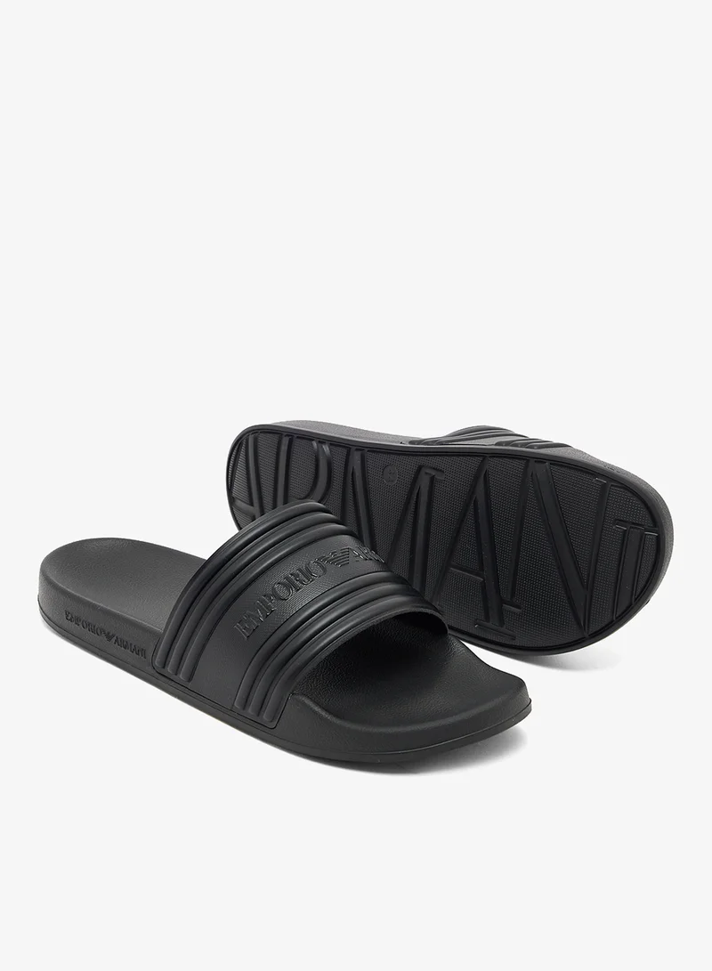 EMPORIO ARMANI  Logo Pool Slides for Men | Best Price UAE