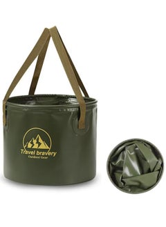 Meetion 20L Collapsible Camping Water Bucket, Portable Fishing Bucket Wash Basin with Handle for Hiking Camping Car Wash Laundry Water Storage Travel Boating Garden. (green)  - Image 1