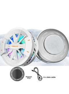 Mobile Phone Magnetic Back Clip 2-in -1 Radiator Semiconductor Refrigeration Cooling Artifact E-sports Game Chicken Universal Ice-Product Color:Ice Style [js40] White