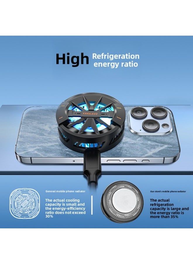 Generic - Mobile Phone Magnetic Back Clip 2-in -1 Radiator Semiconductor Refrigeration Cooling Artifact E-sports Game Chicken Universal Ice-Product Color:Ice Style [js40] White - Image 1