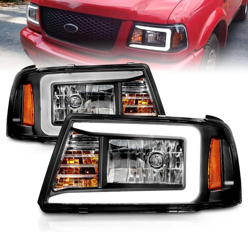 AmeriLite Black Replacement Headlights with Corner Lamp Set for 2001-2011 Ford Ranger - Image 1
