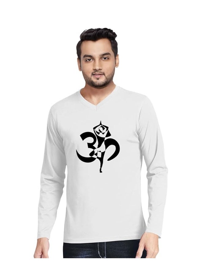 OPLU Store Men's Regular Fit Cotton Printed Tshirt, White_M - Image 1