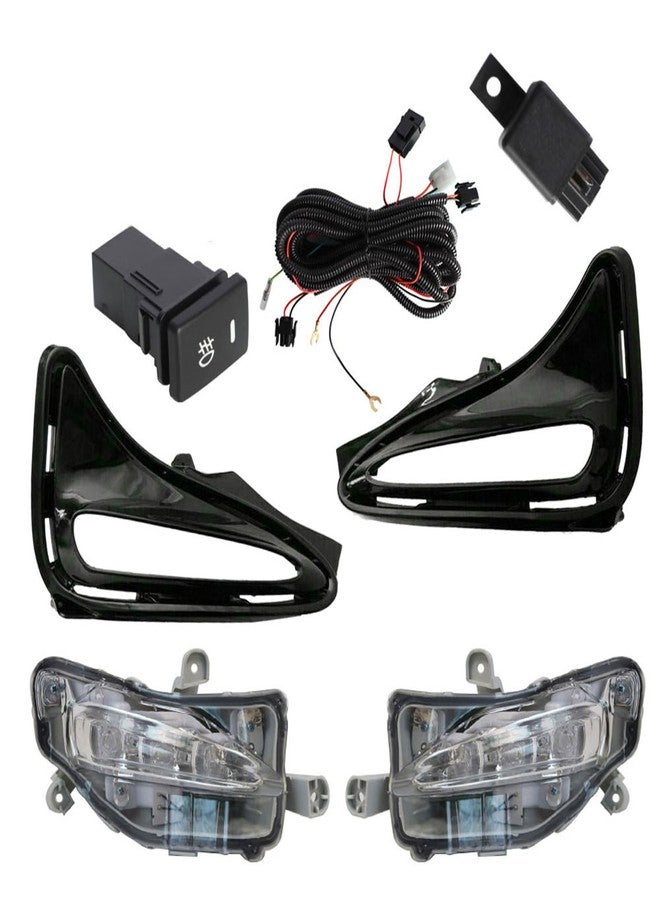 Silscvtt 2Pcs Fog Lights Assembly Replacement for Corolla L LE XLE 2017 2018 2019 Clear Lens with Front Bumper Bezel Wires Switch Bulbs Left and Right Side - Image 2