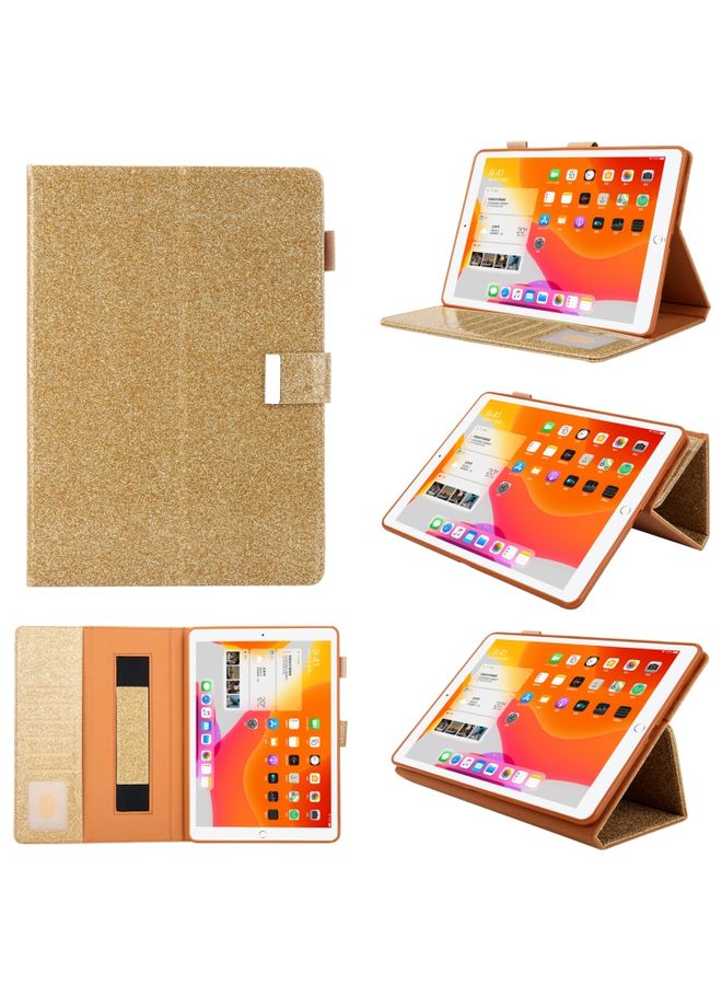 HuHa Case Cover For iPad Pro 11 2020 & 2018 Small Metal Button Magnetic Attraction Tablet PC Protective Leather Case with Deformable Bracket & Handle & Card Slots & Pen Slot & Sleep / Wake-up Function Gold 