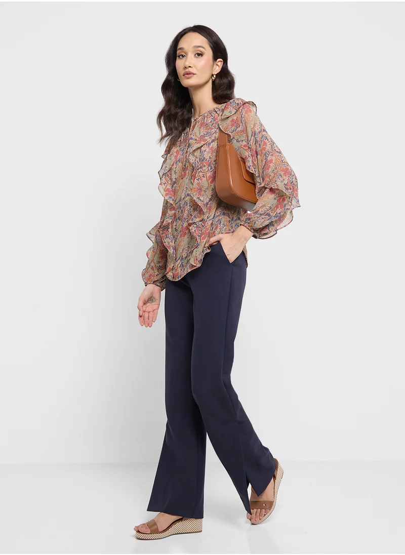 Lauren Ralph Lauren Ruffle Printed Top