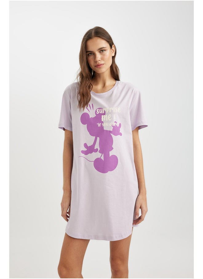 DeFacto - Woman Regular Fit Crew Neck Short Sleeve Homewear Knitted Dress - Image 1