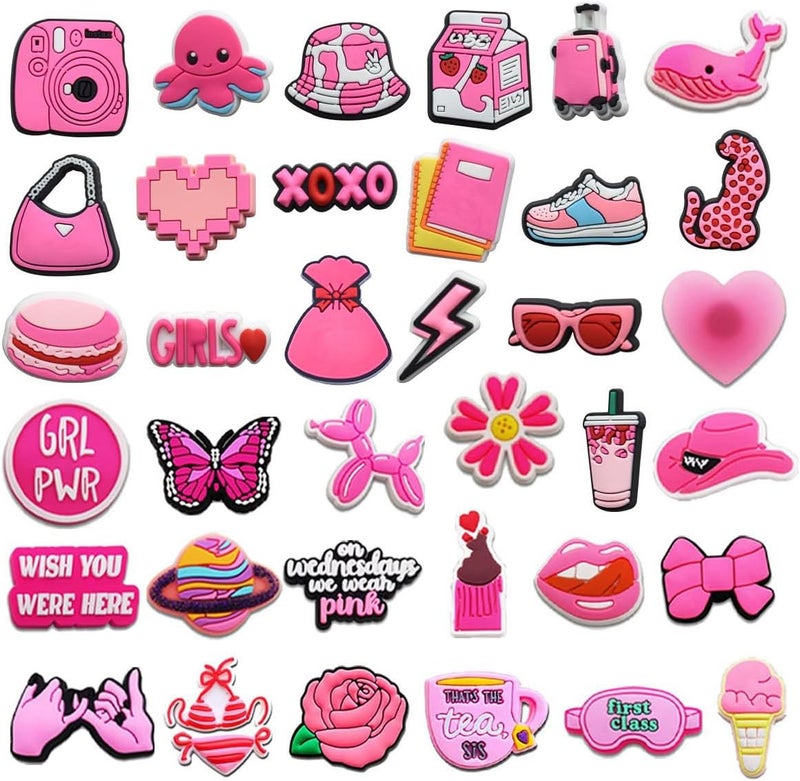 Proxima Direct 37Pcs Cute Shoe Decoration Charms for Crocs - Assorted Shapes for Kids and Teens - Image 1