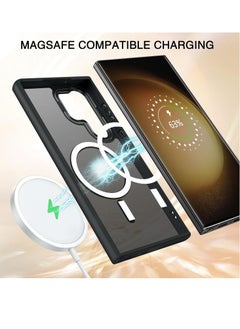 ESCASE for Samsung S23 Ultra Case, Compatible with MagSafe, Magnetic Translucent Matte Back Shockproof Cover with Strong Magnet, Slim Thin Full Protection Phone Case for Galaxy S23 Ultra 5G (Black)  - Image 3
