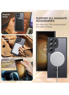 ESCASE for Samsung S23 Ultra Case, Compatible with MagSafe, Magnetic Translucent Matte Back Shockproof Cover with Strong Magnet, Slim Thin Full Protection Phone Case for Galaxy S23 Ultra 5G (Black)  - Image 4