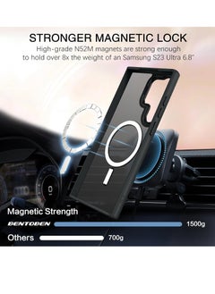 ESCASE for Samsung S23 Ultra Case, Compatible with MagSafe, Magnetic Translucent Matte Back Shockproof Cover with Strong Magnet, Slim Thin Full Protection Phone Case for Galaxy S23 Ultra 5G (Black)  - Image 5