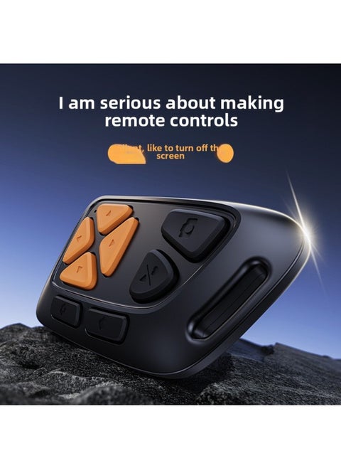 Wireless Charging Bluetooth Mobile Phone Remote Control Multi-function Mute Camera Shutter Self-timer Trembles Page Flipper-Color:Black [third Generation Upgraded Silent Version + Independent Box]