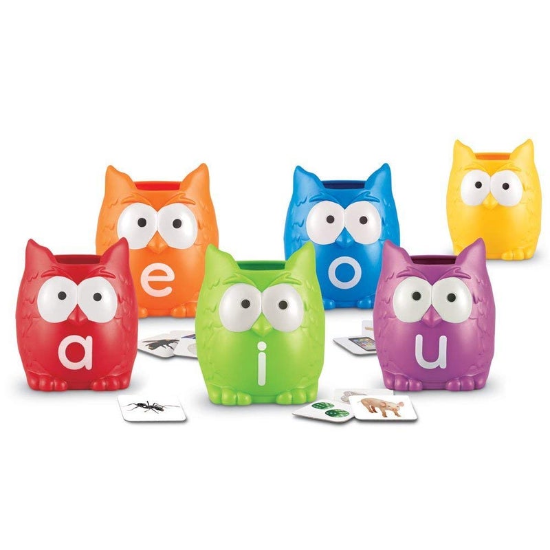 Learning Resources Learning Resources Vowel Owls Sorting Set, Word Recognition, Assorted Colors, Set of 6, Ages 5+ - Image 1