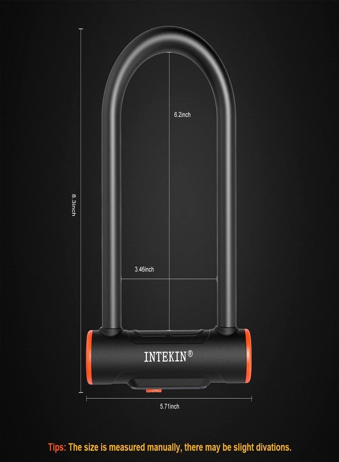 INTEKIN Bike U Lock Heavy Duty Bike Lock Bicycle Lock 16mm U Lock for Bicycle Heavy Duty U Lock with 3 Keys for Road Bikes Mountain Bikes 8.3 * 5.7inch - Image 4