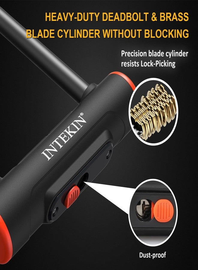 INTEKIN Bike U Lock Heavy Duty Bike Lock Bicycle Lock 16mm U Lock for Bicycle Heavy Duty U Lock with 3 Keys for Road Bikes Mountain Bikes 8.3 * 5.7inch - Image 3