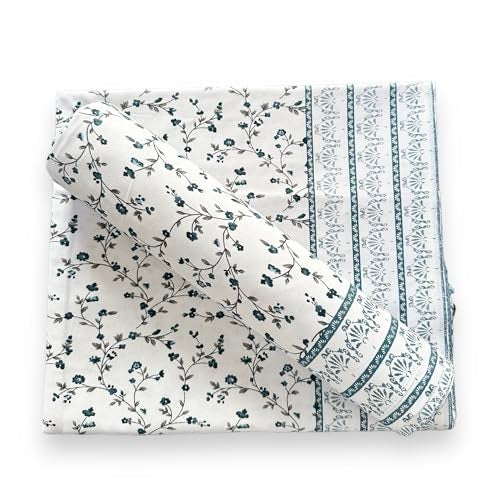 Homescape Cotton Single Bed Topsheet/Odhne Wali Chaddar 300 TC Soft & Breathable Fabric (60x90 Inches) Brown Lightweight Summer Comfort Bed Sheet (Green_Pack of 2) - Image 3