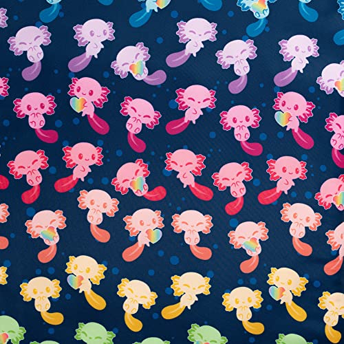 TeeTurtle - Plushie Tote Bag - Blue + Rainbow Axolotl - From the creators of the Original Reversible Octopus Plushie - Take Your Plush Pal Wherever You Go! - Image 4