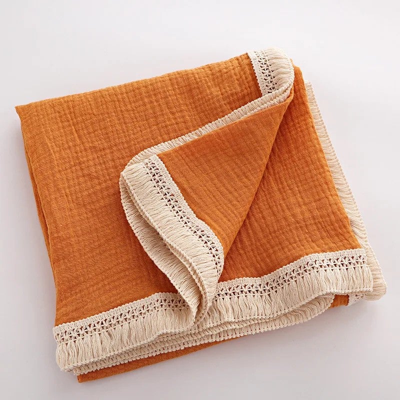 Y&D Baby Muslin Swaddle Blanket - Gauze Cotton Swaddlers with Tassels - Lightweight & Breathable - Image 5