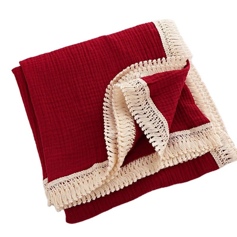 Y&D Baby Muslin Swaddle Blanket - Gauze Cotton Swaddlers with Tassels - Lightweight & Breathable - Image 3