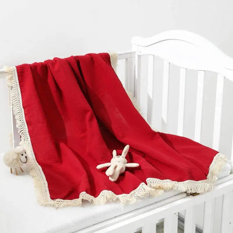 Y&D Baby Muslin Swaddle Blanket - Gauze Cotton Swaddlers with Tassels - Lightweight & Breathable - Image 1