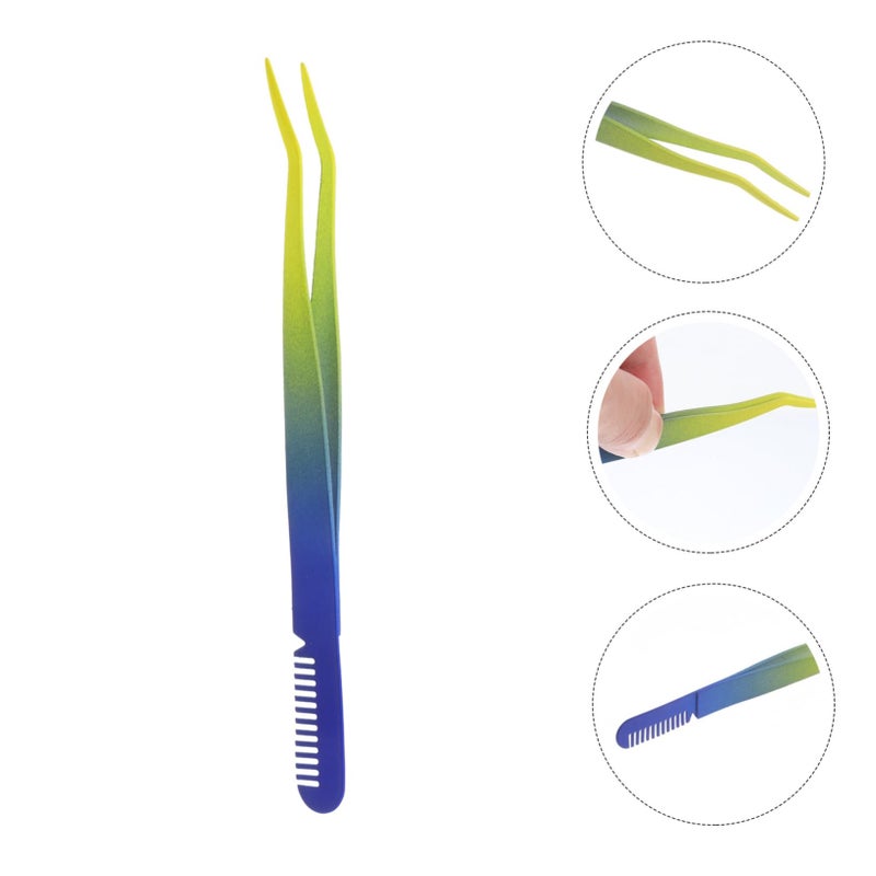 Stainless Steel Eyelash Tweezer With Comb For Eyebrow Shaping And Lash Application - Image 3