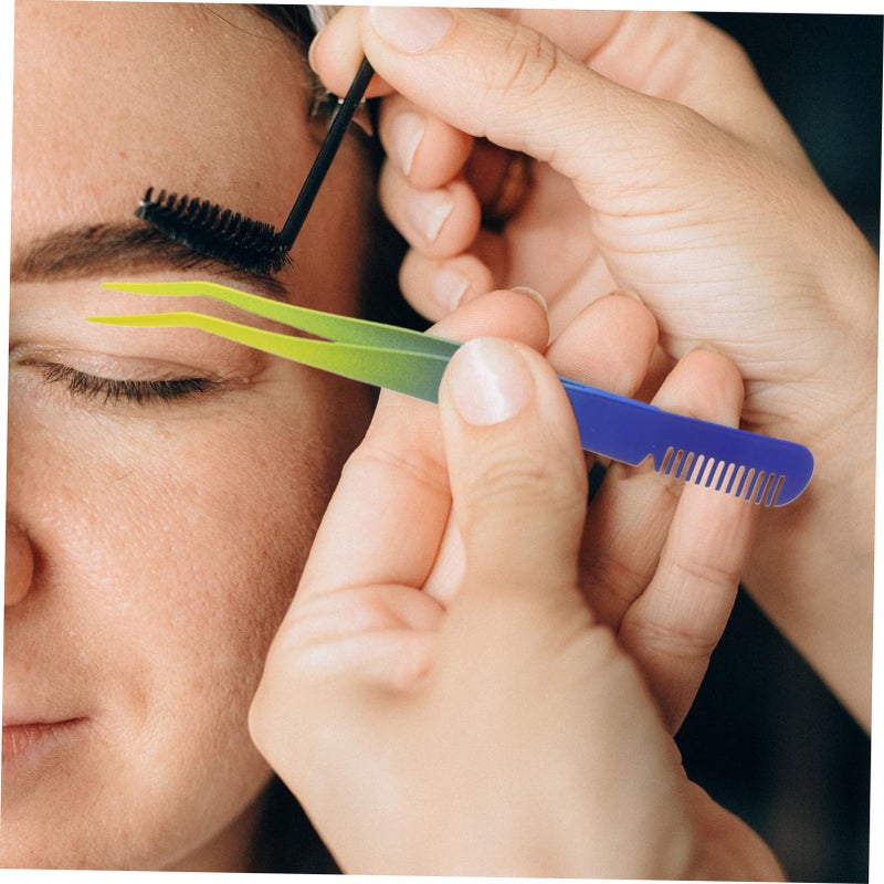 Stainless Steel Eyelash Tweezer With Comb For Eyebrow Shaping And Lash Application - Image 5