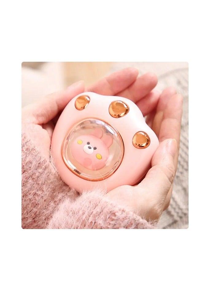 Meetion Pink Rechargeable Cute Cat Paw Electric Hand Warmer Portable and Reusable Hand Warmer with 3-6Hrs Long Lasting Heating and Colorful Lights - Image 1