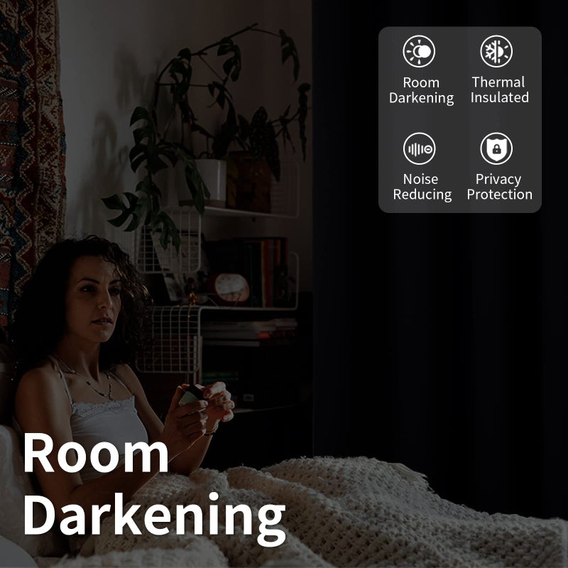 BGment Bression Fashion Sliding Door Stain 100 × 84 بوصات واسعة الستائر الحرارية الانسحاب الغرفة الغامق غرفة مقسم الستار 1 لوحة أسود 84 × واسعة 100 - Image 5