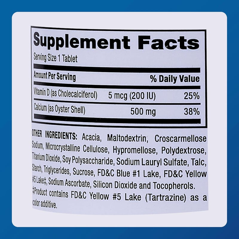 Major Pharmaceuticals Oyster Shell Calcium with Vitamin D - 500 MG, 300 Tablets - Image 5