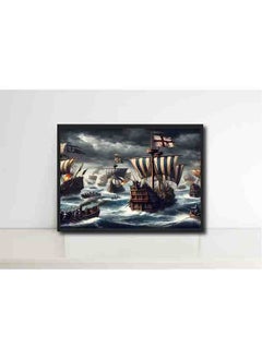 Generic Sea Battle Wall Art – Epic Naval Warfare Canvas Print – High-Quality Eco-Friendly Paint – Vivid & Long-Lasting Colors – Available in Wood or Aluminium Frames – Perfect for Living Room, Office, Study, and More  - Image 2