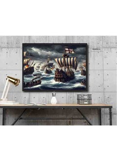 Generic Sea Battle Wall Art – Epic Naval Warfare Canvas Print – High-Quality Eco-Friendly Paint – Vivid & Long-Lasting Colors – Available in Wood or Aluminium Frames – Perfect for Living Room, Office, Study, and More  - Image 3
