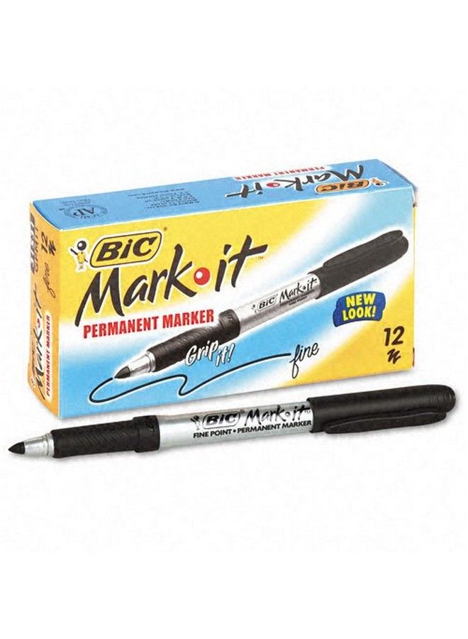 Bic علامات ماركت دائمة ذات نقطة رفيعة باللون الأسود التوكيدو - مجموعة من 2 عبوات تضم 12 قطعة / مجموع 24 قطعة - Image 3