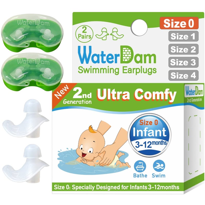 WaterDam Swimming Ear Plugs Great Waterproof Ultra Comfy Earplugs Prevent Swimmers Ear