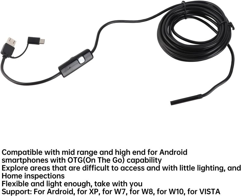 Mobile Phone Endoscope Camera 5.5mm with LED Light for Home Inspections - Image 2