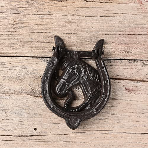 BRASSTAR Cast Iron Antique Horse Hammer Door Knocker Finish Collectible Vintage Rust Color Home Decor Accessories TQGJPT169 - Image 4