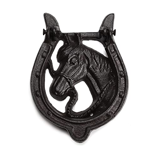 BRASSTAR Cast Iron Antique Horse Hammer Door Knocker Finish Collectible Vintage Rust Color Home Decor Accessories TQGJPT169 - Image 1