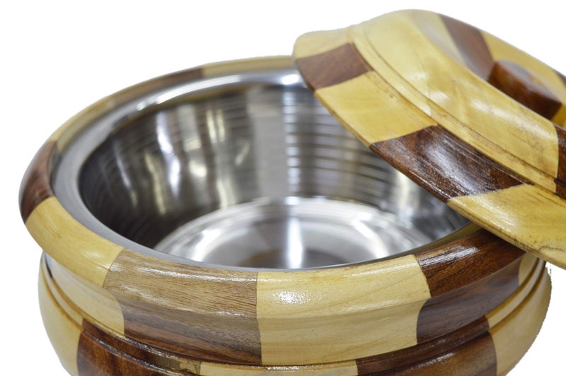 MDZ™ - Modern Decorative Zone - Handcrafted Wooden Chapati/Bread/Roti Serving Box with Dual Color for Kitchen & Dinning Table, Size : 24 x 24 x 12 Centimetre - Image 5